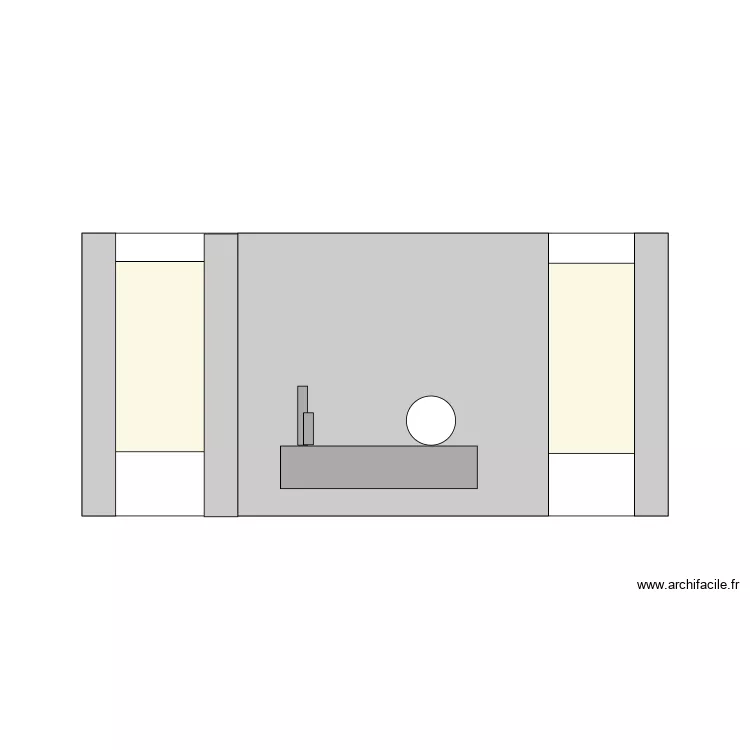Mur du fond Salle de C&eacute;r&eacute;monie . Plan de 