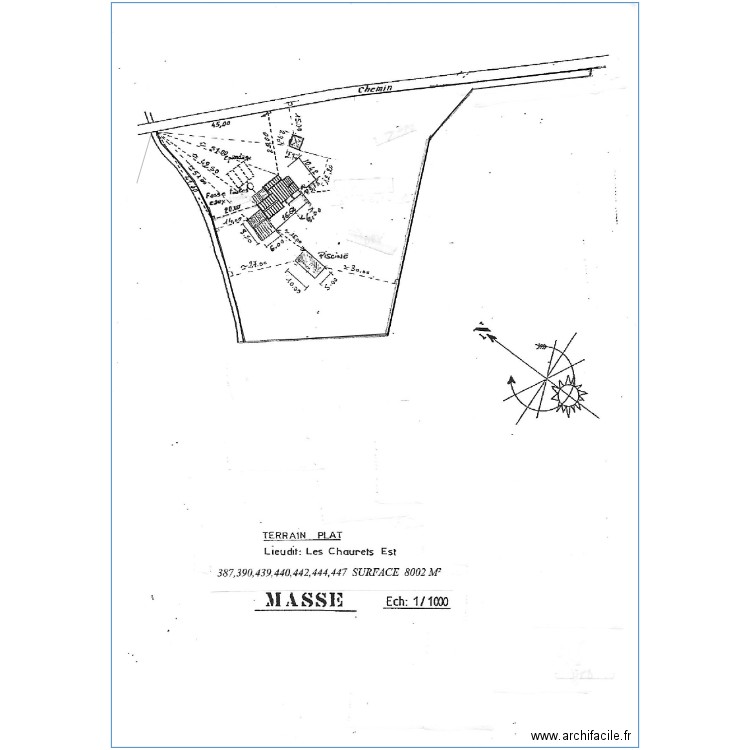 masse. Plan de 0 pièce et 0 m2