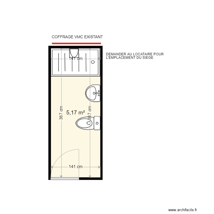 CLABAUT MICHELLE . Plan de 1 pièce et 5 m2