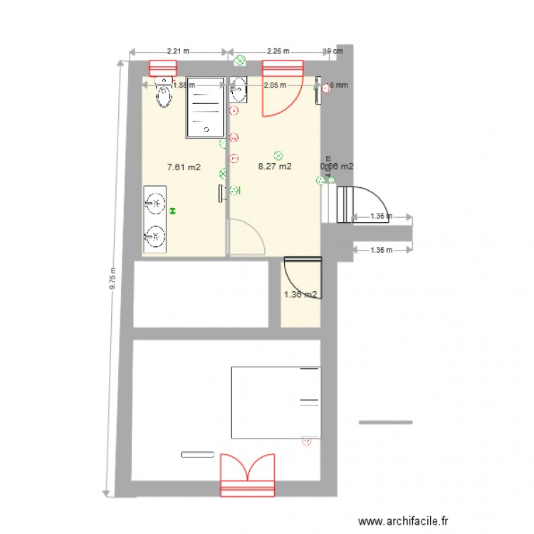 Extension 4 pièces 1. Plan de 0 pièce et 0 m2