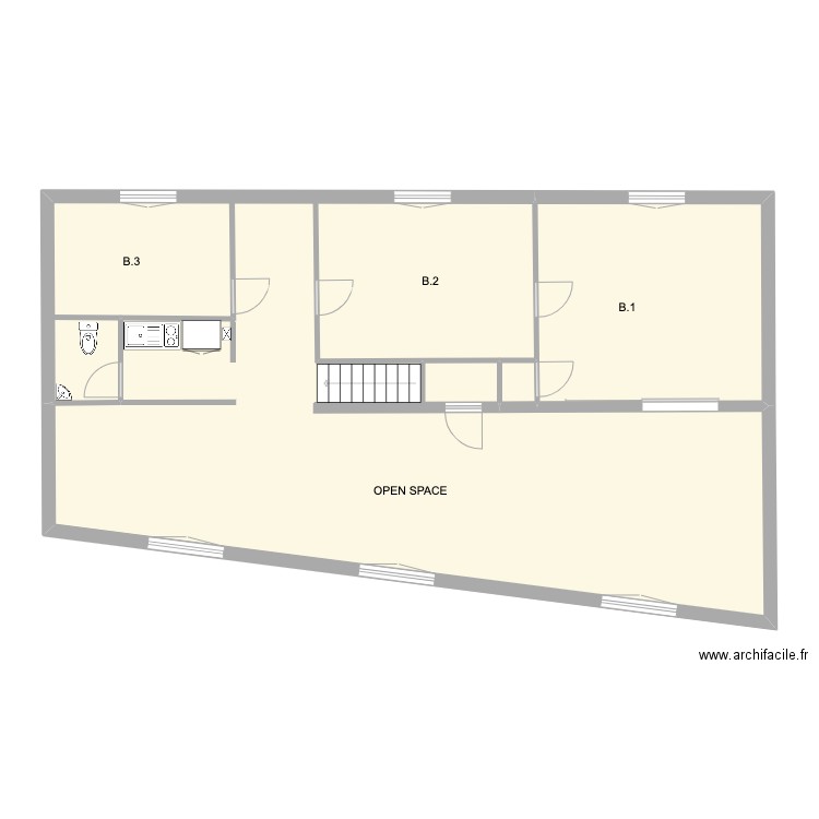 BUREAU NANTERRE PLAN PROJET. Plan de 0 pièce et 0 m2