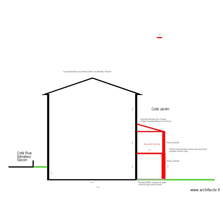 DP3 V3  Plan en coupe maison. Plan de 0 pièce et 0 m2