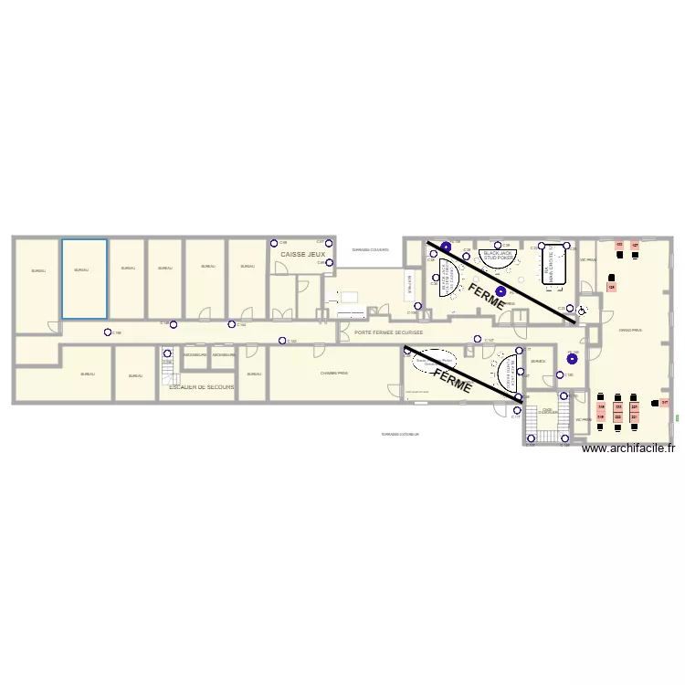 Plan Salon Priv&eacute; au 05 Janvier 2021. Plan de 