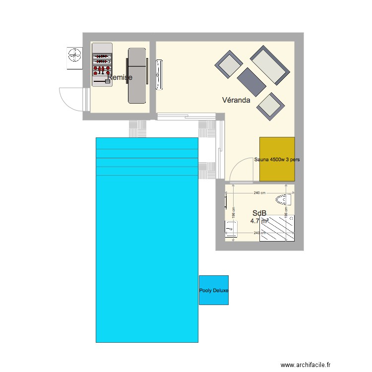 pool House Rugy. Plan de 0 pièce et 0 m2