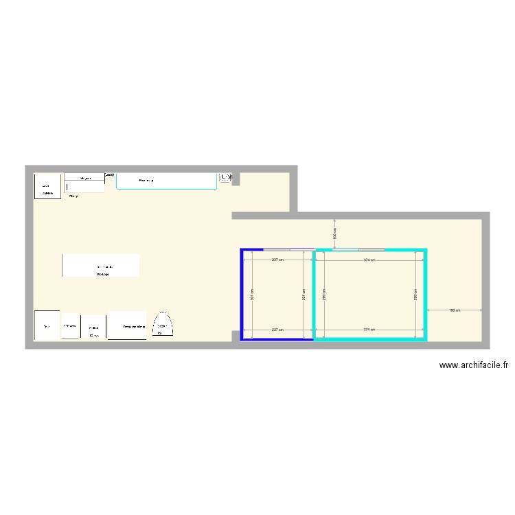 Labo pâtisserie RDC TEDDY. Plan de 3 pièces et 97 m2