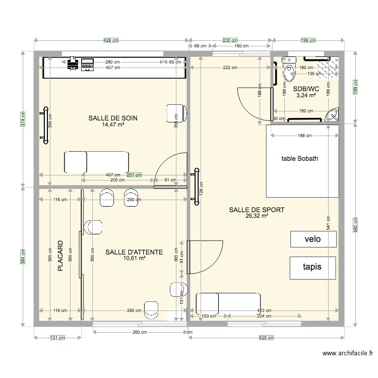 Plan FINAL implantation cabinet kine Papenoo. Plan de 0 pièce et 0 m2