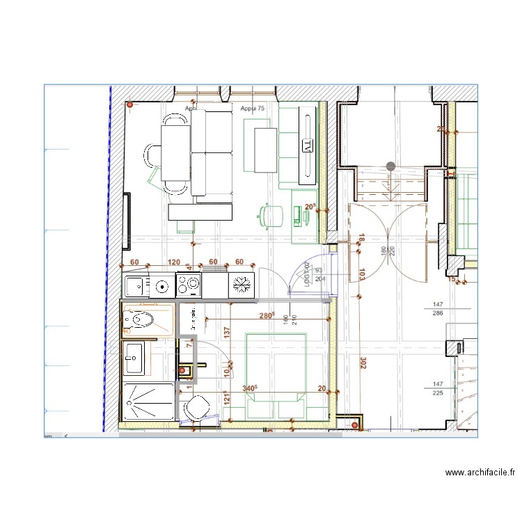 RDC T2 NORD OUEST. Plan de 0 pièce et 0 m2