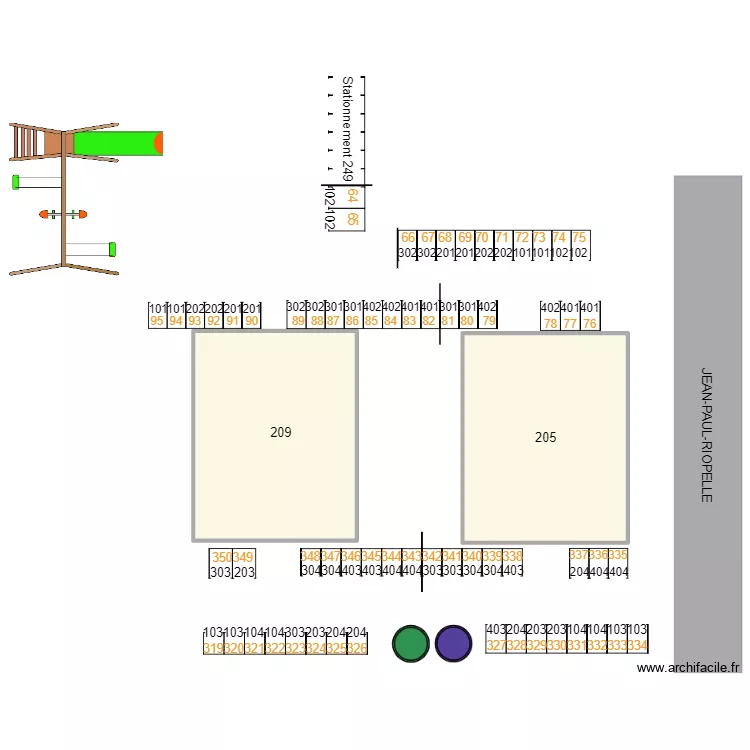 JPR 205 209. Plan de 