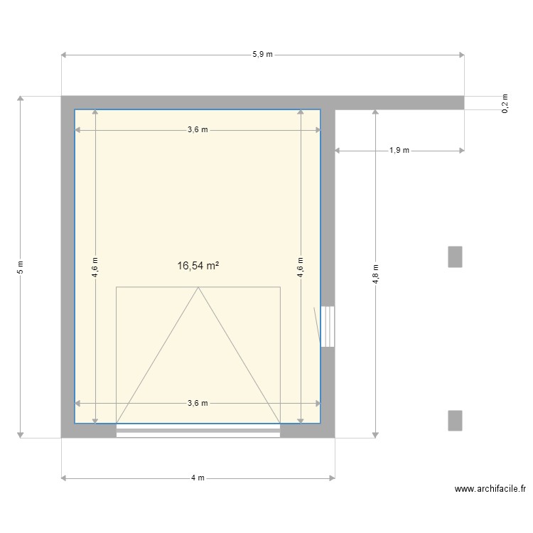 GARRAGE LOLO. Plan de 1 pièce et 17 m2