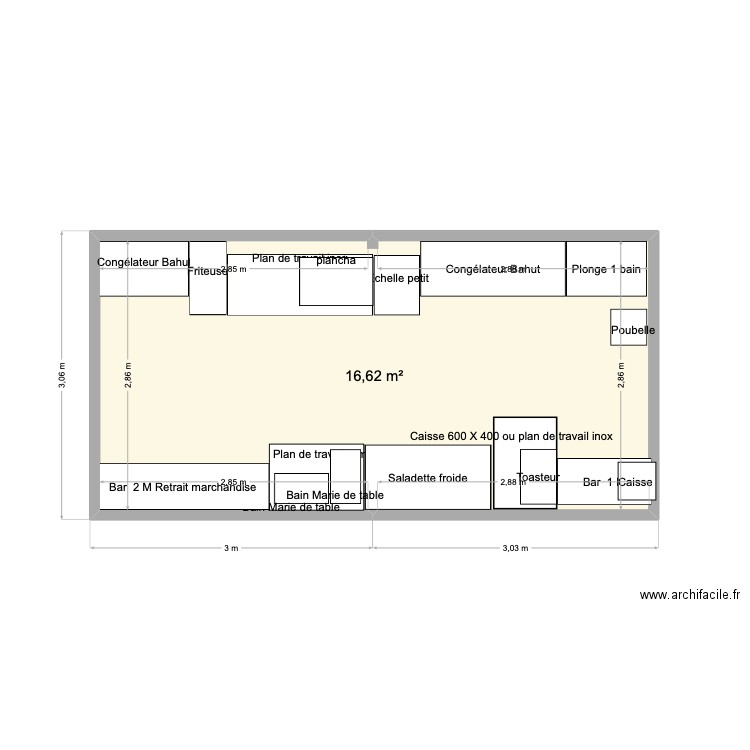 Plan mondial de fondu. Plan de 1 pièce et 17 m2