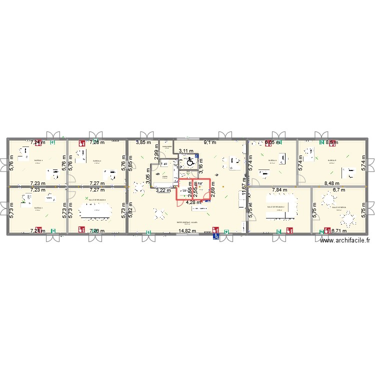 PLAN RDC. Plan de 15 pièces et 504 m2