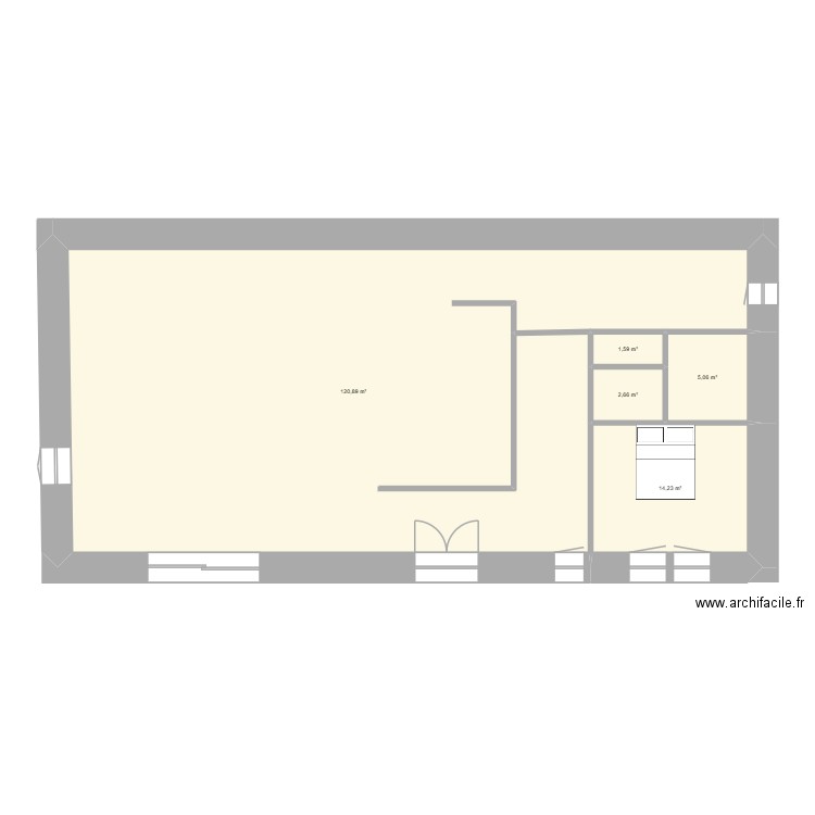 Rénovation. Plan de 5 pièces et 144 m2
