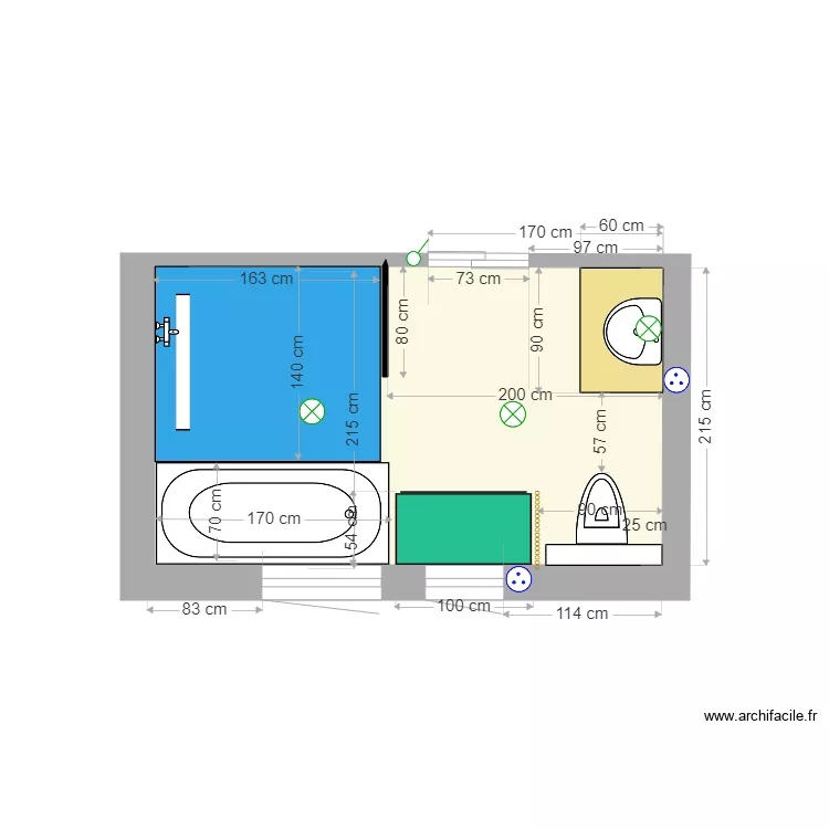 SDB ETAGE 2 0. Plan de SDB ETAGE 2 0. Plan de