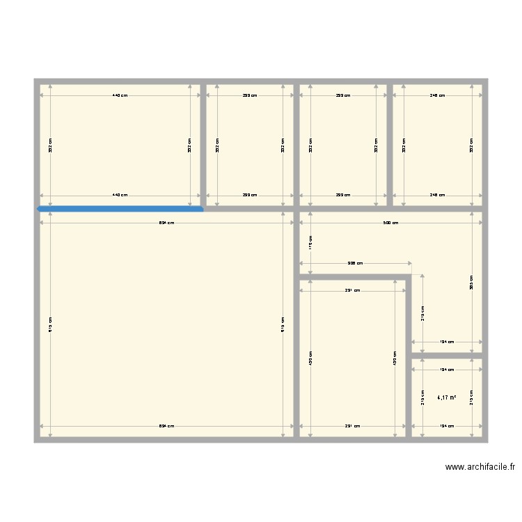 Bureaux de Rabi. Plan de 8 pièces et 111 m2