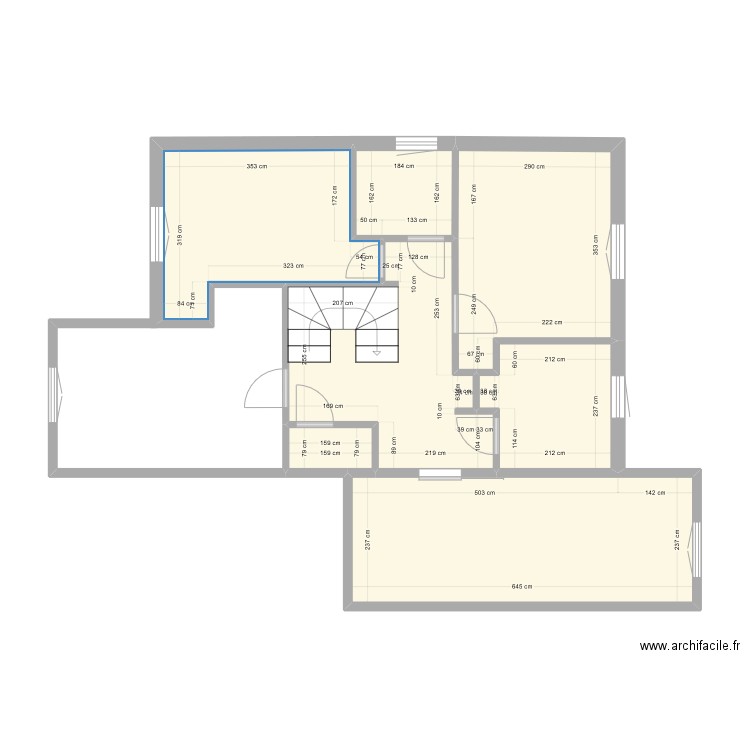 ETAGE 1 MAISON. Plan de 7 pièces et 57 m2