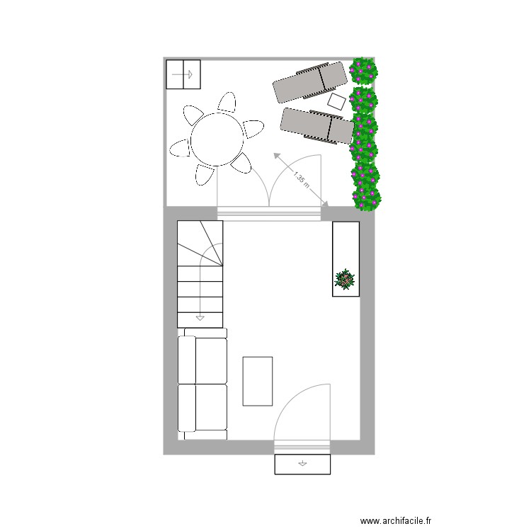 bastien et Margaux . Plan de 2 pièces et 22 m2