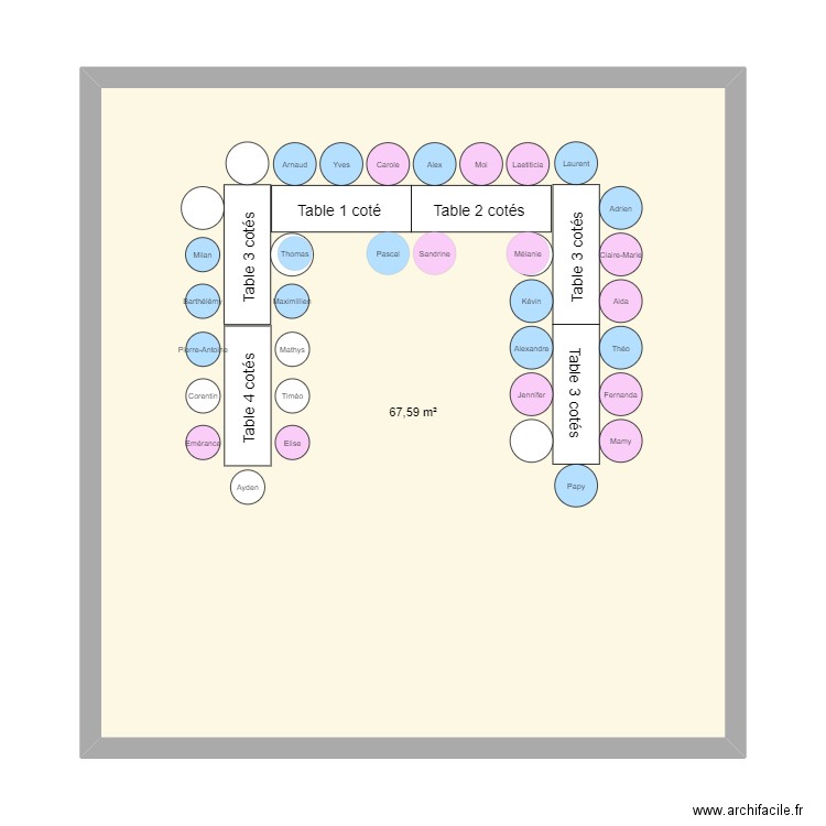 plan communion. Plan de 1 pièce et 68 m2