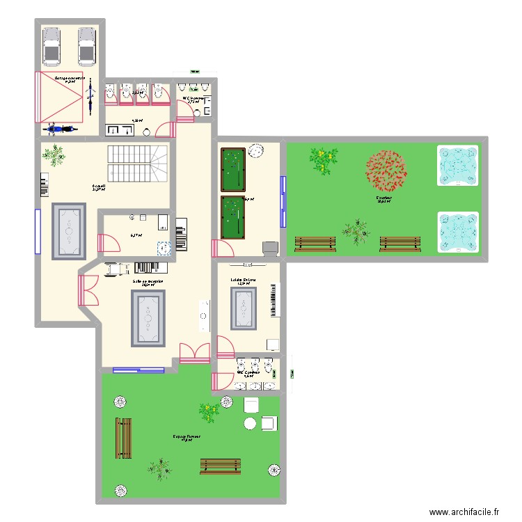 Hôtel et Spa. Plan de 12 pièces et 234 m2