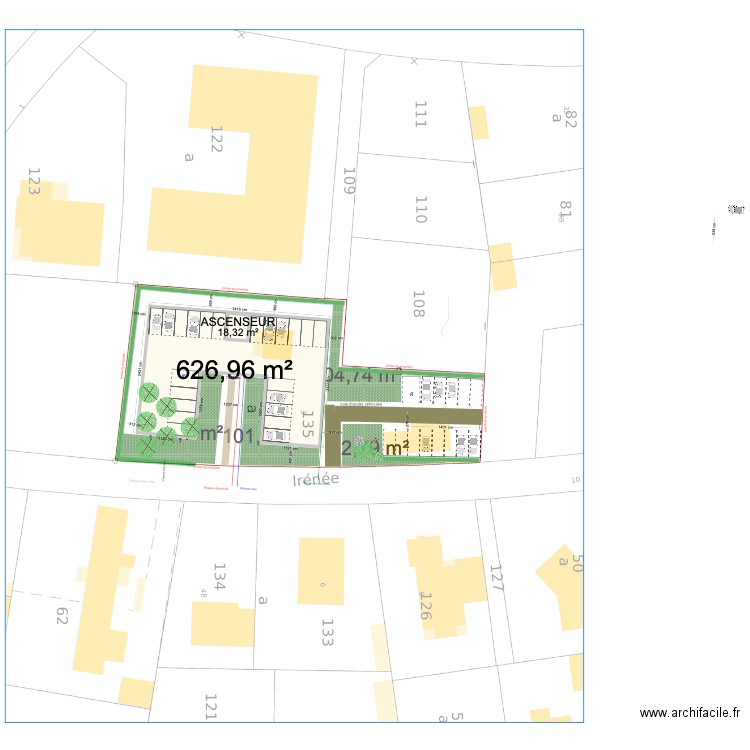 SCENARIO 2. Plan de 2 pièces et 668 m2