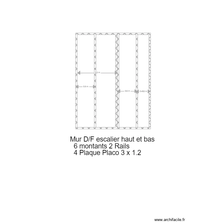Mur haut bas escalier. Plan de 