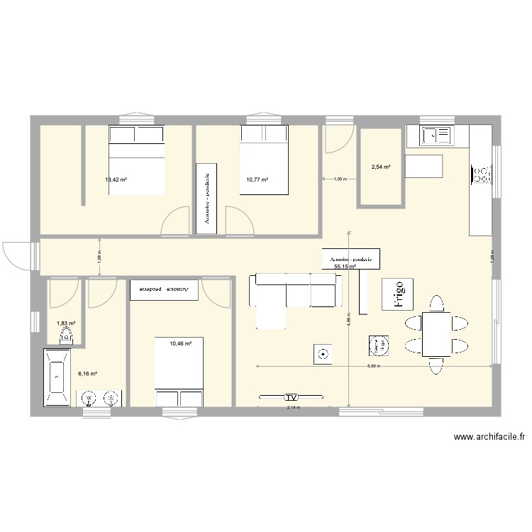 Nico flo1. Plan de 7 pièces et 127 m2