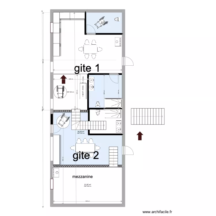 gite 1 ET 2 RDC. Plan de 
