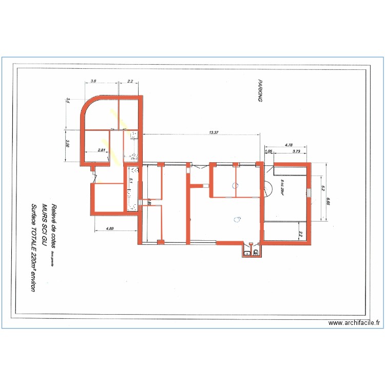 bechevienne plan total 1. Plan de 1 pièce et 283 m2
