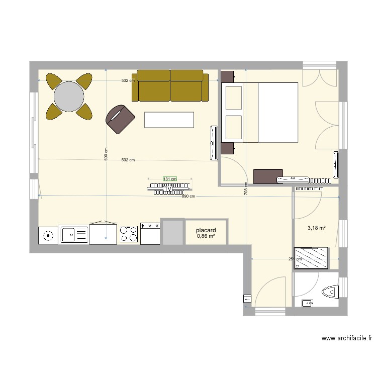 NICE APPARTEMENT. Plan de 4 pièces et 48 m2