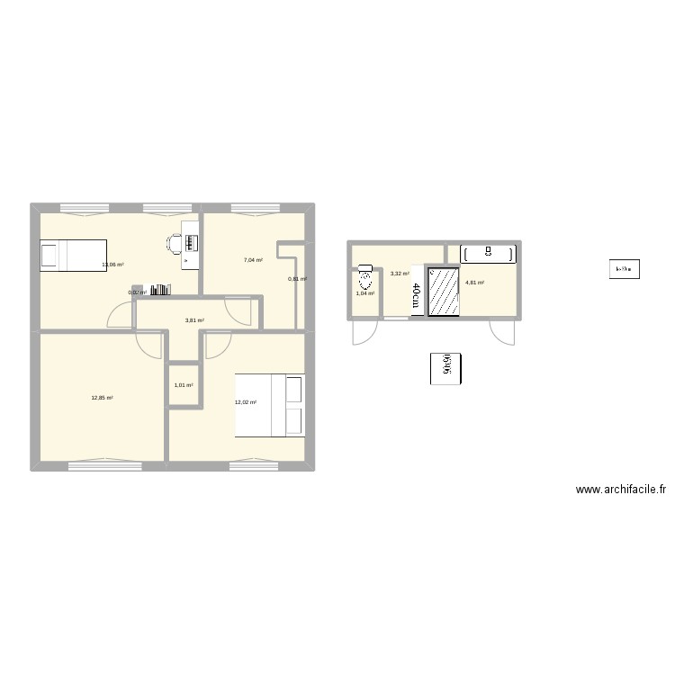 avenir Bert. Plan de 11 pièces et 60 m2