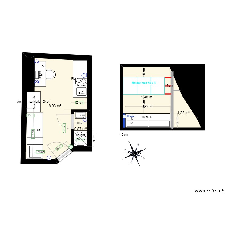 26 B v2. Plan de 6 pièces et 19 m2