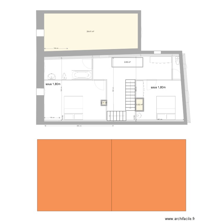 version actuelle RDC plus 2. Plan de 0 pièce et 0 m2