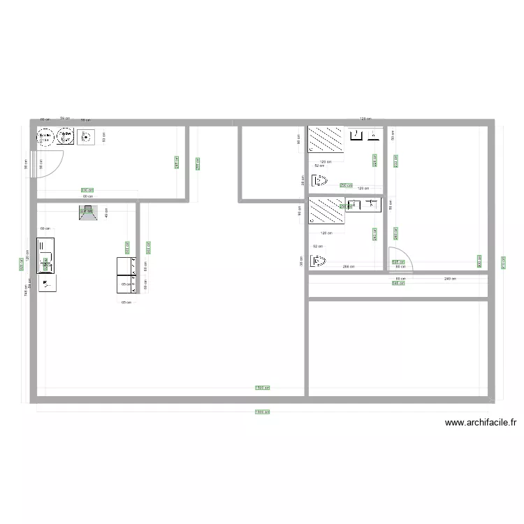 135m2 1 niveau. Plan de 