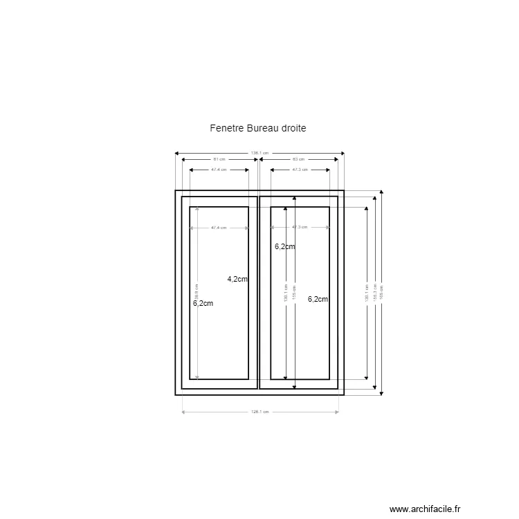 Fenetre Bureau droite. Plan de 