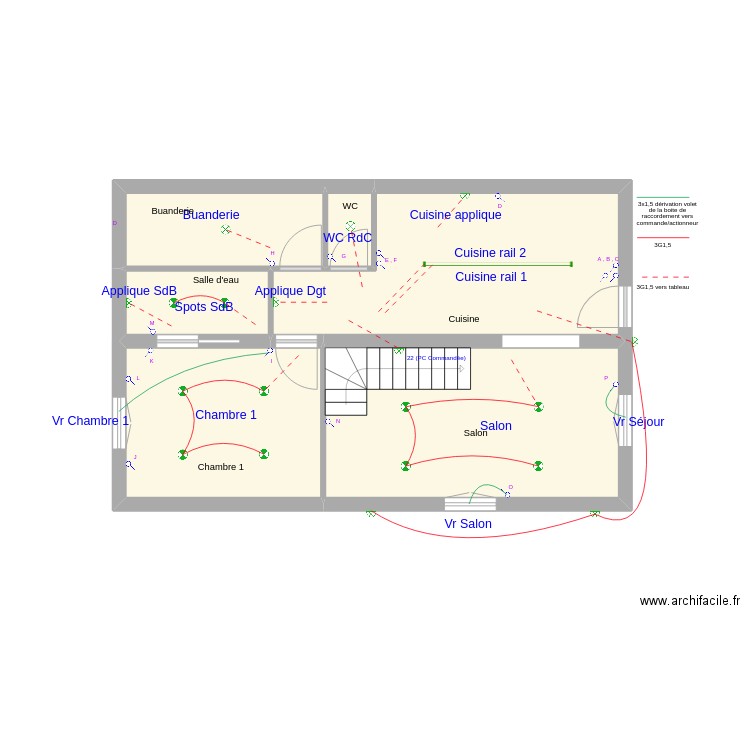 Plan ex. Plan de 12 pièces et 87 m2