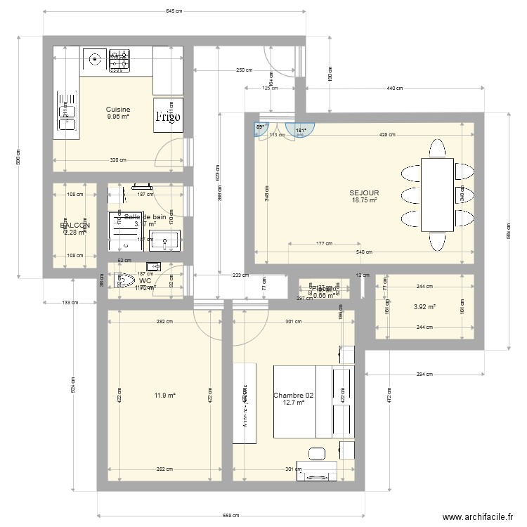 PLAN F3. Plan de 0 pièce et 0 m2