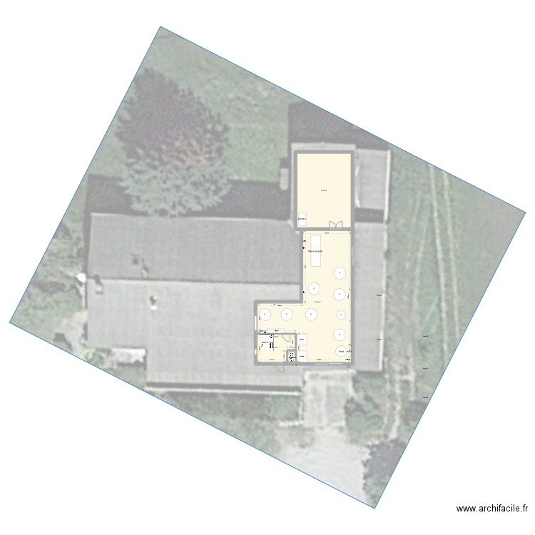 Brasserie. Plan de 0 pièce et 0 m2