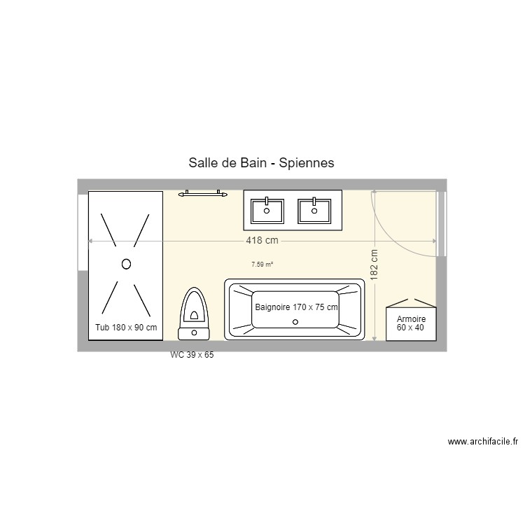 SDB 2. Plan de 0 pièce et 0 m2