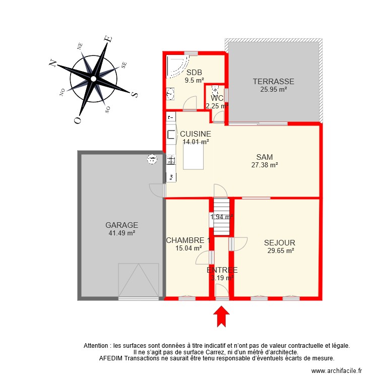 BI 6534 RDC M2. Plan de 0 pièce et 0 m2