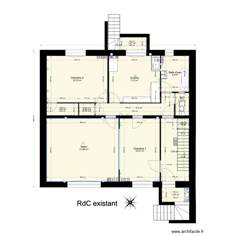 RdC existant. Plan de 