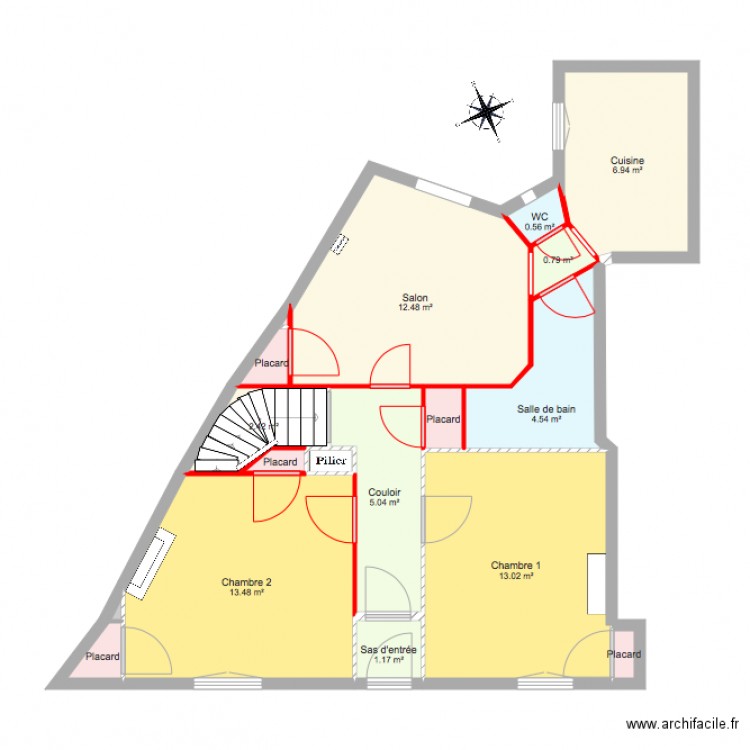 Appartement avant 2 suppression. Plan de 0 pièce et 0 m2