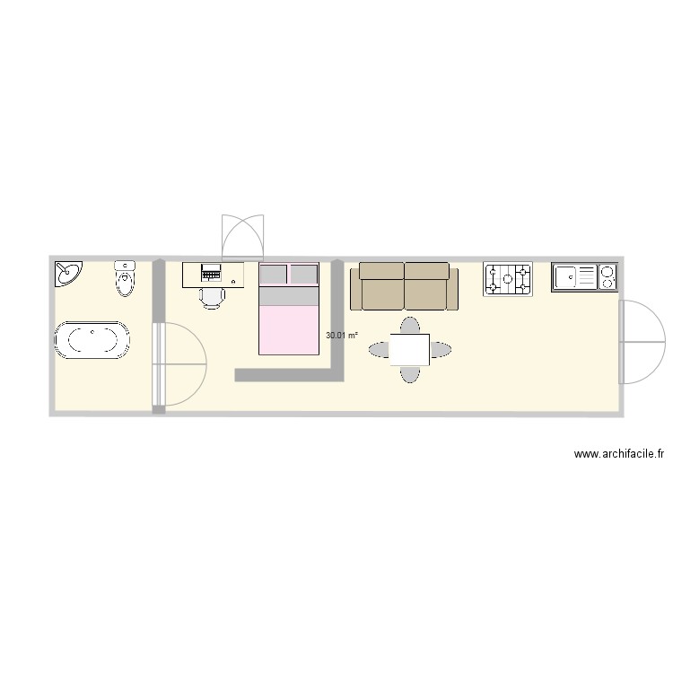 container pour étudiant. Plan de 0 pièce et 0 m2