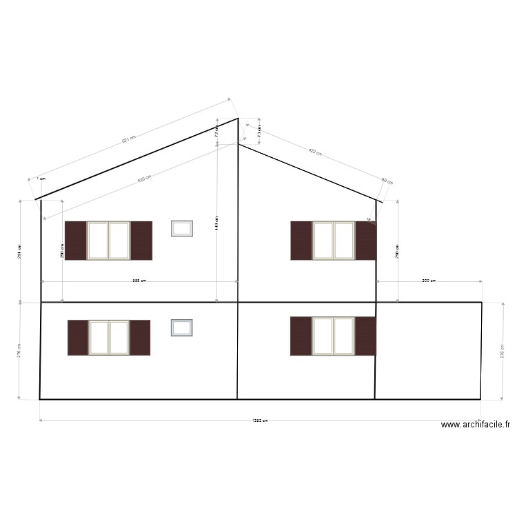 facade 1. Plan de 4 pièces et 49 m2