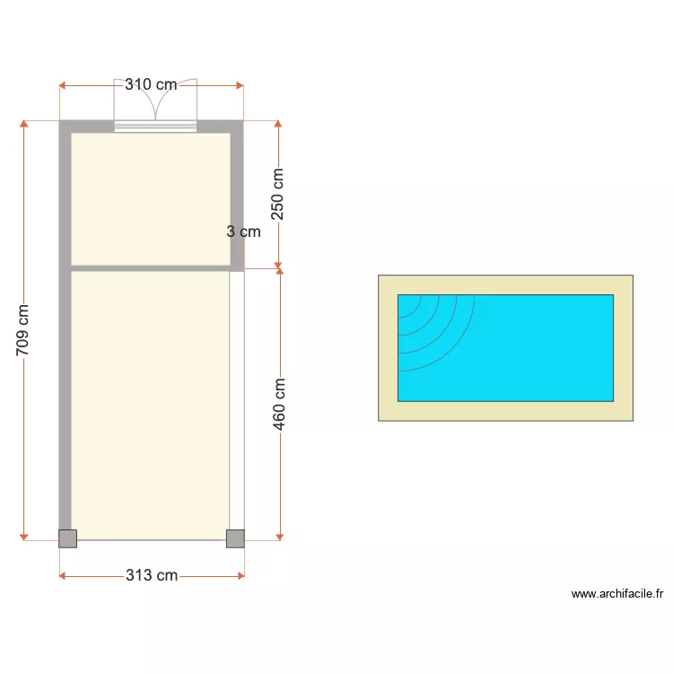Abri de jardin taille reelle. Plan de 