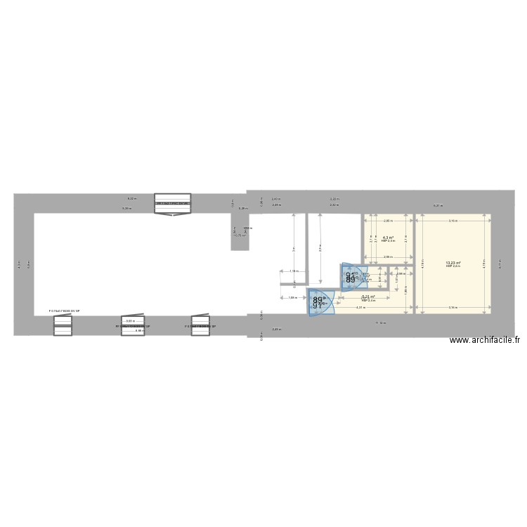 DUARTE. Plan de 4 pièces et 24 m2