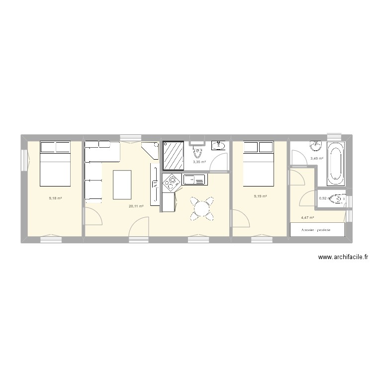 ST PREST YENI. Plan de 8 pièces et 51 m2