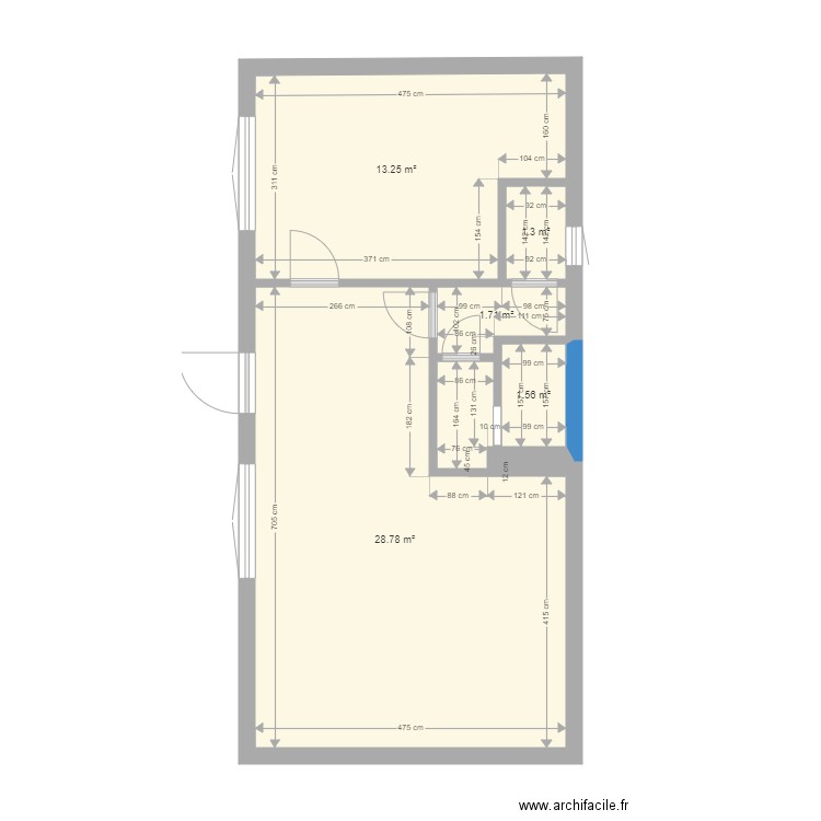 studio paul avec cotes final. Plan de 0 pièce et 0 m2