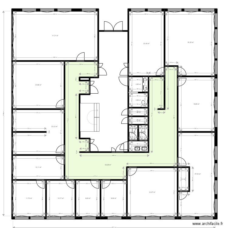 Griffon . Plan de 24 pièces et 387 m2