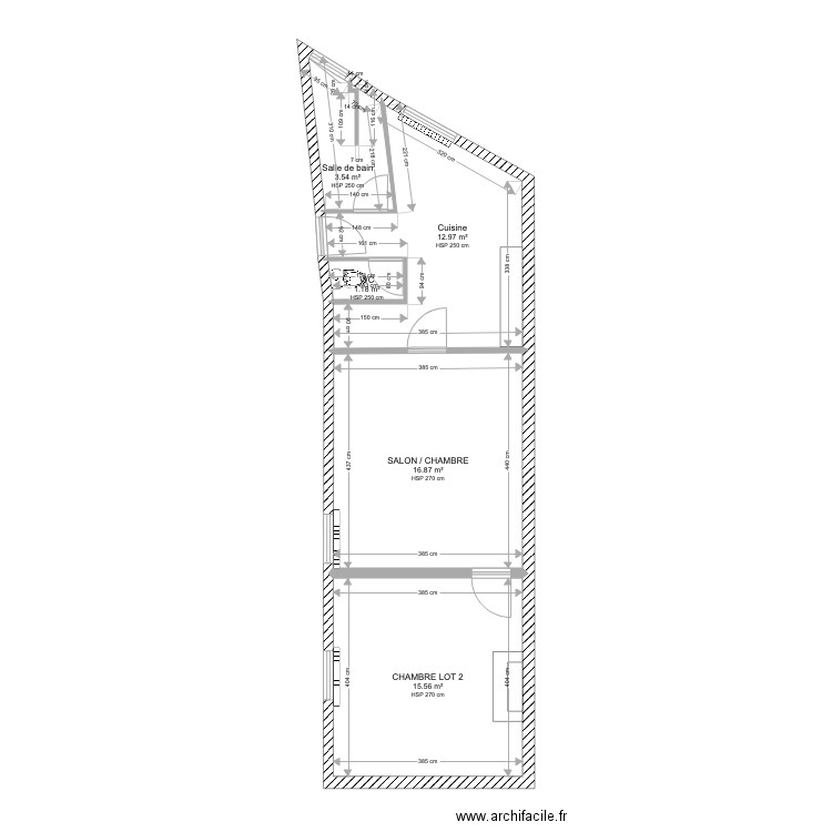 PLAN EXISTANT SABOUL LOT 3 STUDIO. Plan de 0 pièce et 0 m2