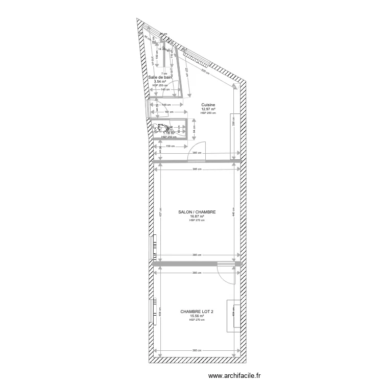 PLAN EXISTANT SABOUL LOT 3 STUDIO. Plan de PLAN EXISTANT SABOUL LOT 3 STUDIO. Plan de