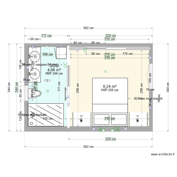 Plan suite parentale avec WC. Plan de 0 pièce et 0 m2